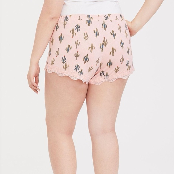 Torrid Super Soft Lace Trim Short in Pink Cactus - Picture 2 of 9